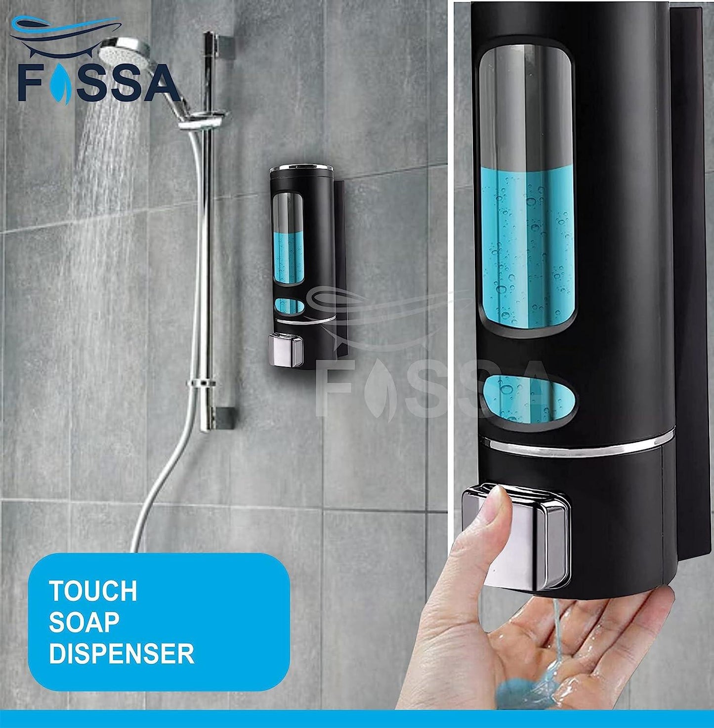 Fossa Wall-Mount Soap Dispensers 400ML Manual Soap Bathroom for Hair Shampoo Shower or Hand Cleanser SD-005